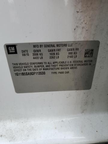 1G11B5SA9GF113530 - 2016 CHEVROLET MALIBU LIM LS WHITE photo 12