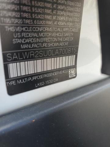 SALWR2SU0LA700815 - 2020 LAND ROVER RANGE ROVE HSE WHITE photo 13