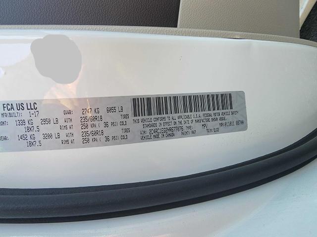 2C4RC1EG2HR677076 - 2017 CHRY PACIFICA TOURING L PLUS WHITE photo 10