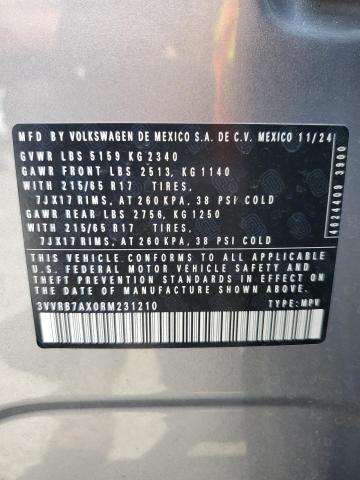 3VVRB7AX0RM231210 - 2024 VOLKSWAGEN TIGUAN S SILVER photo 13