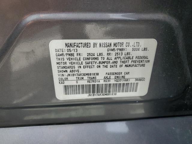 JN1BV7AR3EM681838 - 2014 INFINITI Q50 BASE GRAY photo 12