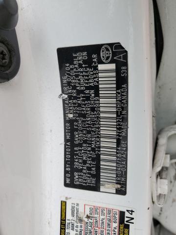 2T1KR32E95C350989 - 2005 TOYOTA COROLLA MA XR WHITE photo 12