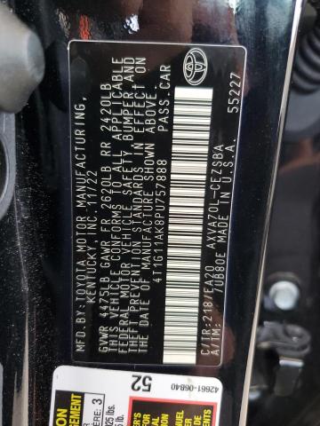 4T1G11AK8PU757888 - 2023 TOYOTA CAMRY SE NIGHT SHADE BLACK photo 12