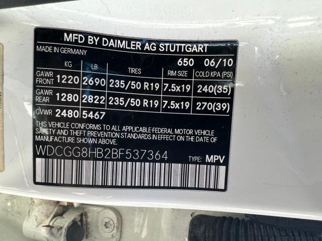 WDCGG8HB2BF537364 - 2011 MERCEDES-BENZ GLK 350 4MATIC WHITE photo 10