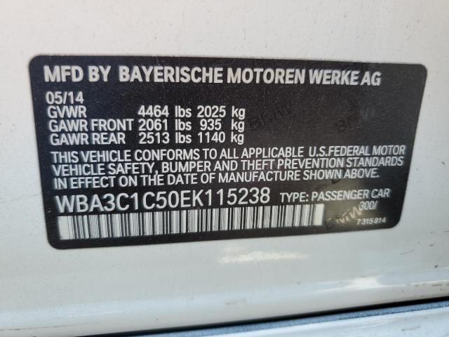 WBA3C1C50EK115238 - 2014 BMW 328 I SULEV WHITE photo 12