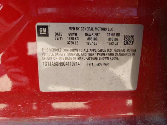 1G1JA5SH9C4110214 - 2012 CHEVROLET SONIC LS RED photo 12