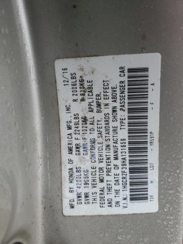 1HGCR2F39HA131659 - 2017 HONDA ACCORD LX GOLD photo 13