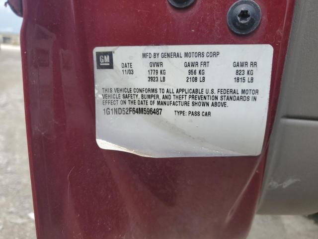 1G1ND52F64M596487 - 2004 CHEVROLET CLASSIC MAROON photo 23