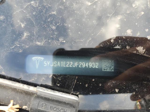 5YJSA1E22JF294932 - 2018 TESLA MODEL S Մոխրագույն լուսանկար 12