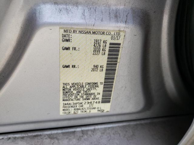 1N4AL3AP5HC214748 - 2017 NISSAN ALTIMA 2.5 SILVER photo 12