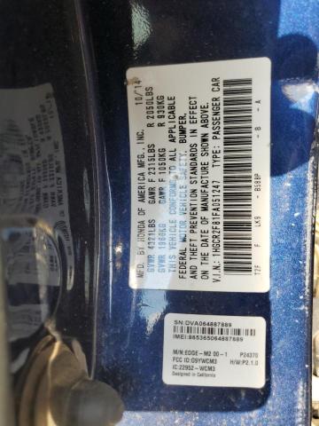 1HGCR2F81FA051247 - 2015 HONDA ACCORD EXL 蓝色 照片 12