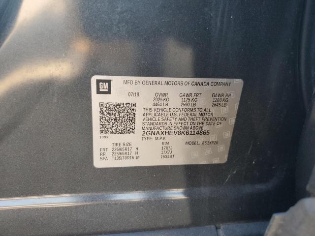 2GNAXHEV8K6114865 - 2019 CHEVROLET EQUINOX LS GRAY photo 14