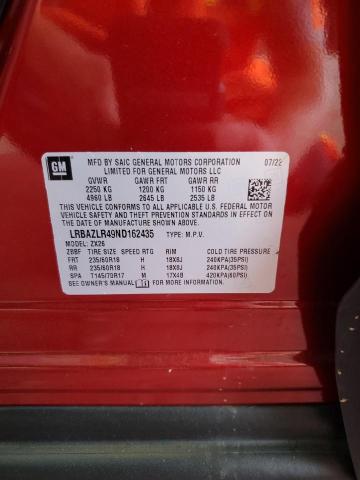 LRBAZLR49ND162435 - 2022 BUICK ENVISION PREFERRED RED photo 13