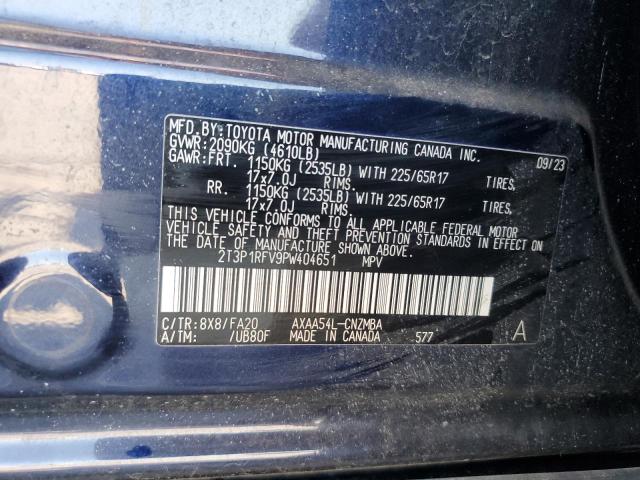 2T3P1RFV9PW404651 - 2023 TOYOTA RAV4 XLE BLUE photo 13