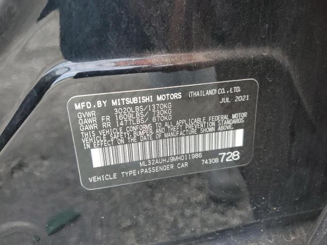 ML32AUHJ9MH011986 - 2021 MITSUBISHI MIRAGE ES 黑色 照片 12