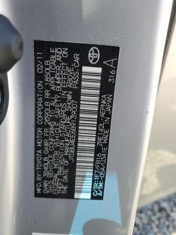 JTDBU4EE6B9139007 - 2011 TOYOTA COROLLA BASE Արծաթագույն լուսանկար 12