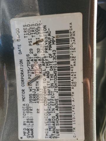 JT6HT00W9Y0113043 - 2000 LEXUS LX 470 GRAY photo 12