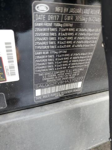 SALGS2FV8HA370277 - 2017 LAND ROVER RANGE ROVE HSE BLACK photo 13