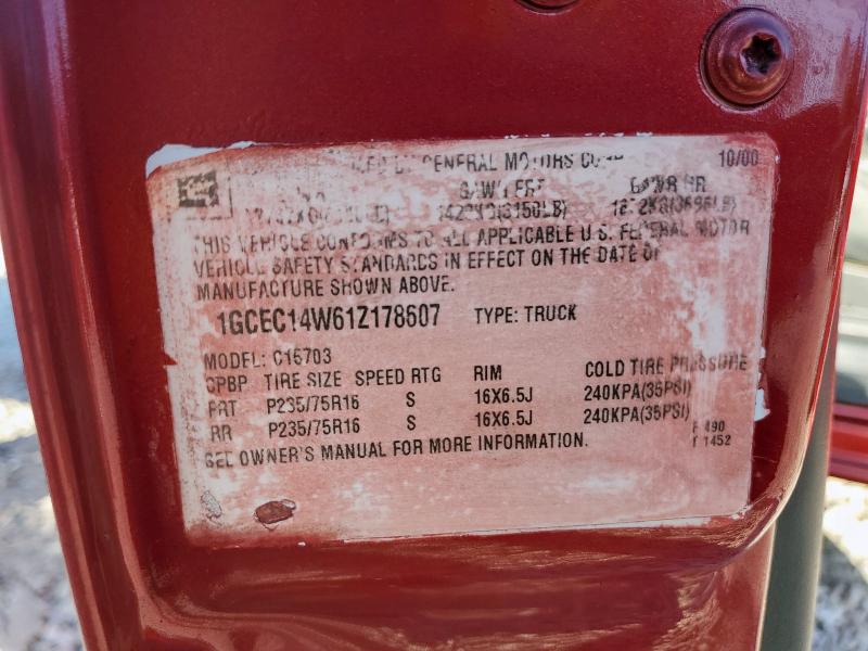 1GCEC14W61Z178607 - 2001 CHEVROLET SILVERADO C1500 红色 照片 13