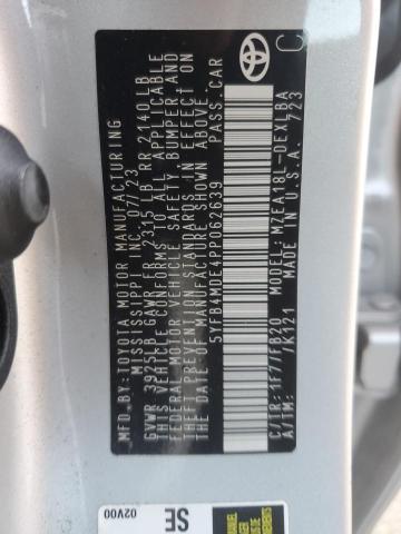 5YFB4MDE4PP062639 - 2023 TOYOTA COROLLA LE SILVER photo 12