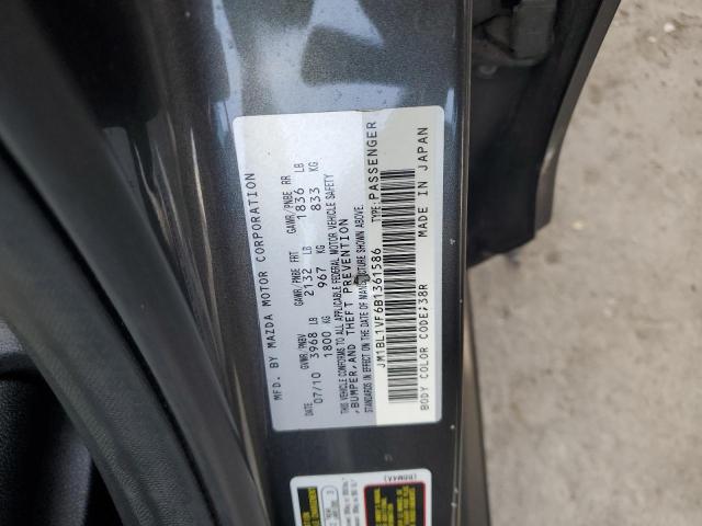 JM1BL1VF6B1361586 - 2011 MAZDA 3 I GRAY photo 12