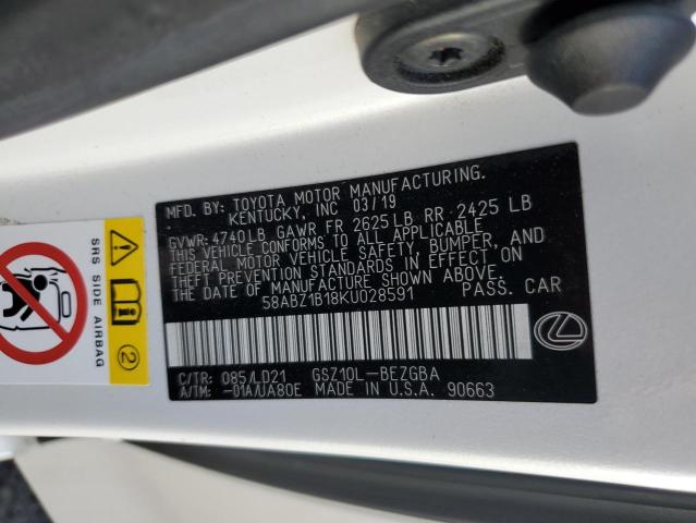 58ABZ1B18KU028591 - 2019 LEXS ES 350 Ağ foto 12