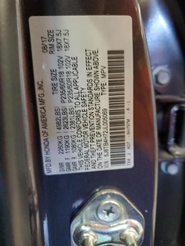 5J8TB4H72JL005069 - 2018 ACURA RDX ADVANCE GRAY photo 13