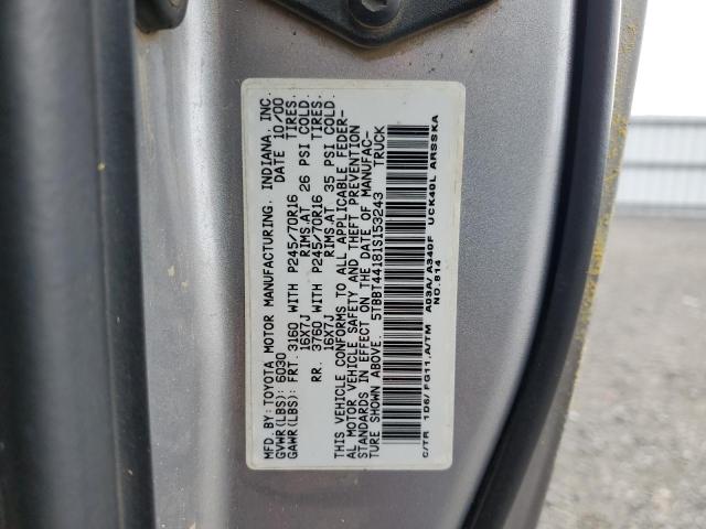 5TBBT44181S153243 - 2001 TOYOTA TUNDRA ACCESS CAB SILVER photo 12