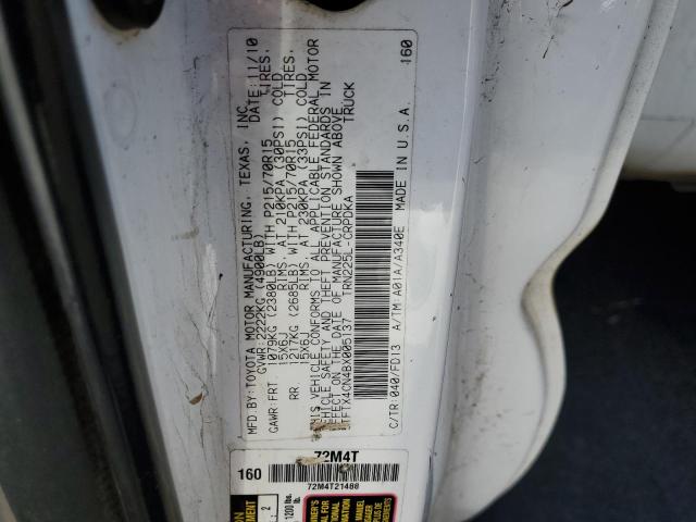 5TFTX4CN4BX005137 - 2011 TOYOTA TACOMA ACCESS CAB Ақ фото 12