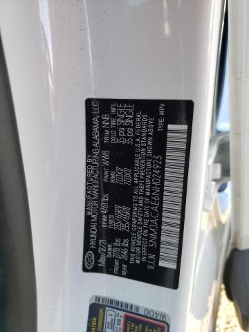 5NMJACAE6NH024923 - 2022 HYUNDAI TUCSON SE WHITE photo 12