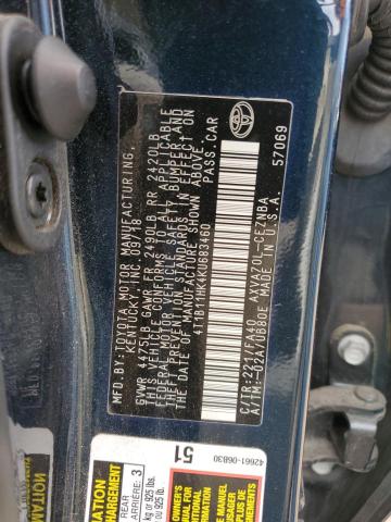 4T1B11HK4KU683460 - 2019 TOYOTA CAMRY L BLUE photo 12