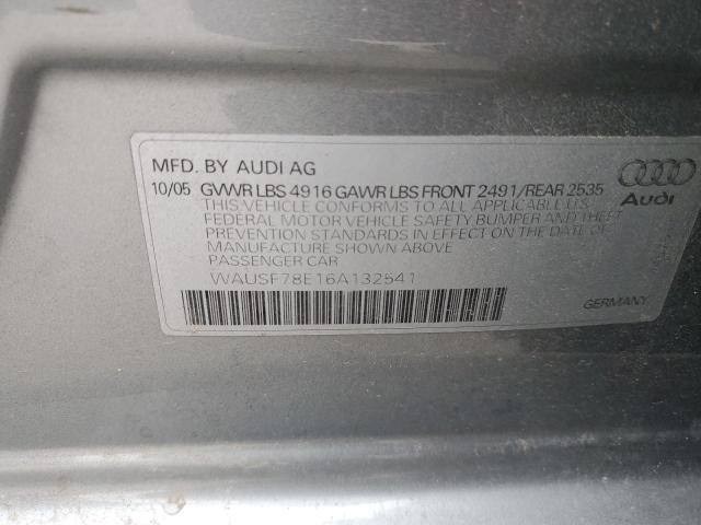 WAUSF78E16A132541 - 2006 AUDI A4 S-LINE 2.0T AVANT QUATTRO SILVER photo 13