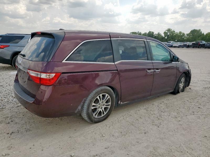 5FNRL5H64BB032569 - 2011 HONDA ODYSSEY EXL BURGUNDY photo 3