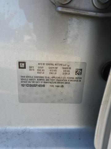 1G11C5SA2GF143949 - 2016 CHEVROLET MALIBU LIM LT 银色 照片 12