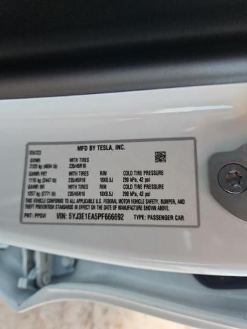 5YJ3E1EA5PF666692 - 2023 TESLA MODEL 3 Ağ foto 12