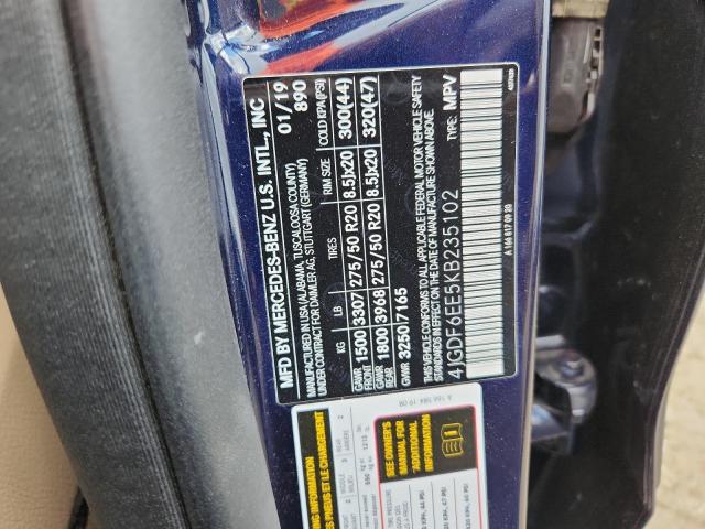 4JGDF6EE5KB235102 - 2019 MERCEDES-BENZ GLS 450 4MATIC BLUE photo 14