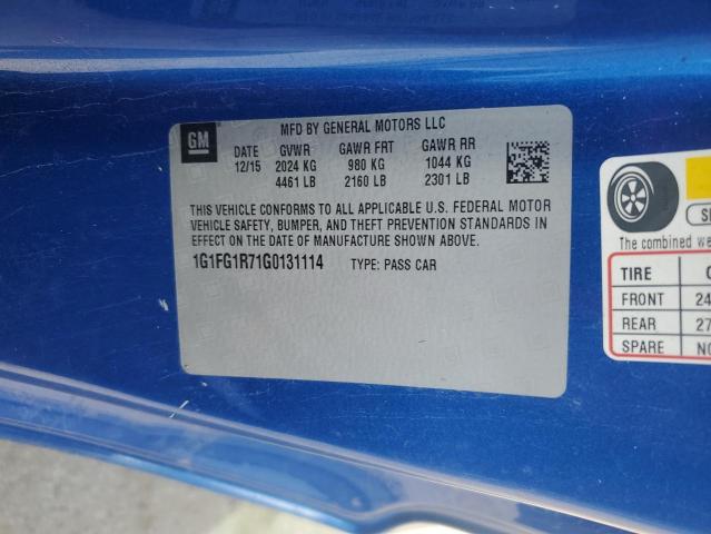 1G1FG1R71G0131114 - 2016 CHEVROLET CAMARO SS ლურჯი ფოტო 12