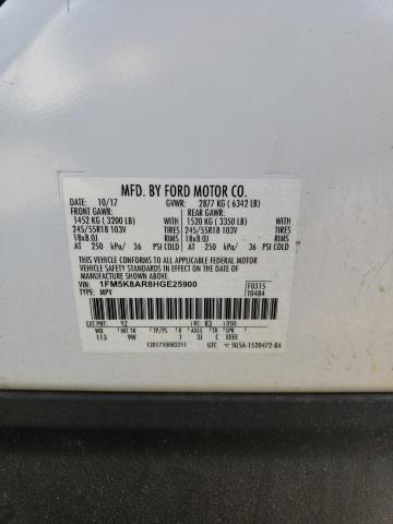 1FM5K8AR8HGE25900 - 2017 FORD EXPLORER POLICE INTERCEPTOR 白色 照片 13