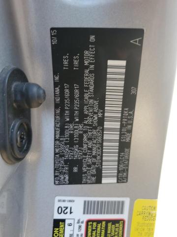 5TDYK3DC7FS669570 - 2015 TOYOTA SIENNA XLE SILVER photo 13