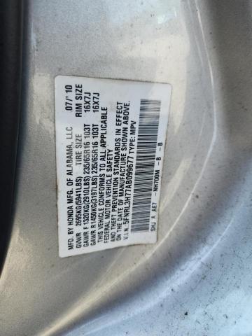 5FNRL3H77AB099677 - 2010 HONDA ODYSSEY EXL فضي صورة 13