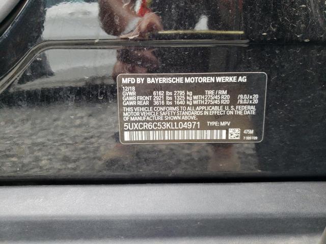 5UXCR6C53KLL04971 - 2019 BMW X5 XDRIVE40I BLACK photo 14
