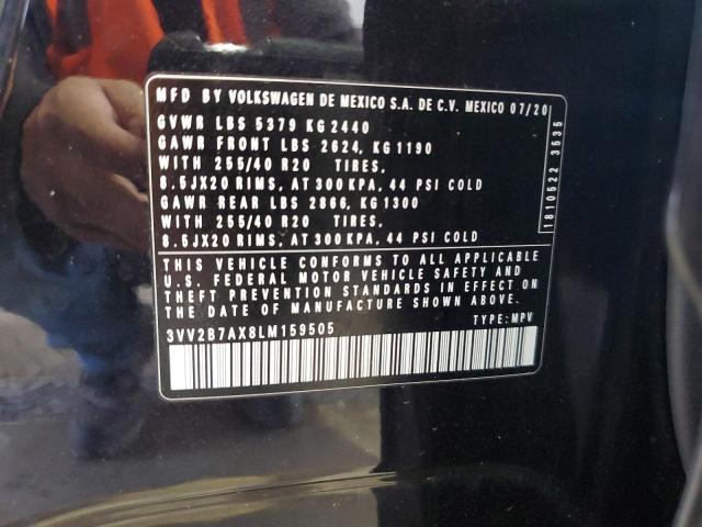 3VV2B7AX8LM159505 - 2020 VOLKSWAGEN TIGUAN SE Qara foto 13