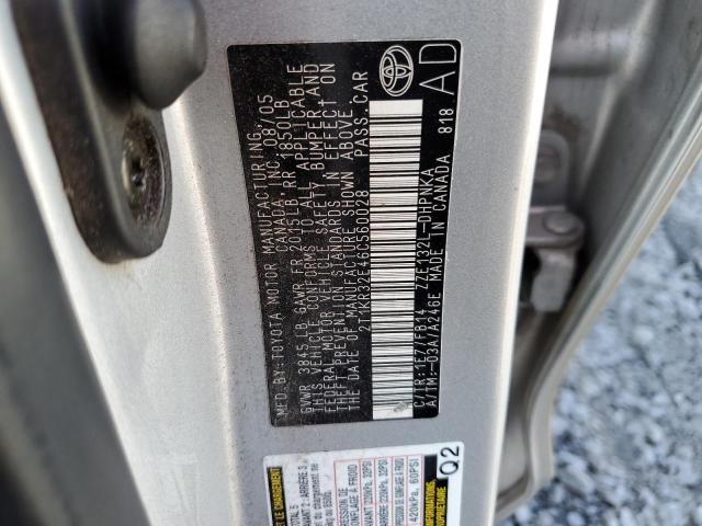 2T1KR32E46C560028 - 2006 TOYOTA COROLLA MA XR SILVER photo 12