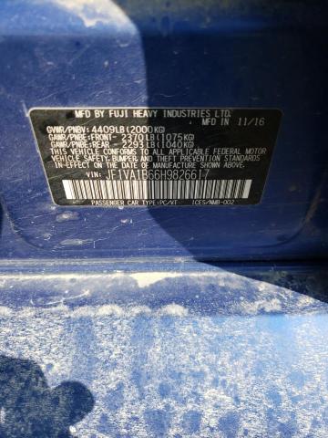 JF1VA1B66H9826617 - 2017 SUBARU WRX BLUE photo 12