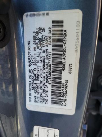 4T1BE30KX3U777517 - 2003 TOYOTA CAMRY LE 蓝色 照片 12