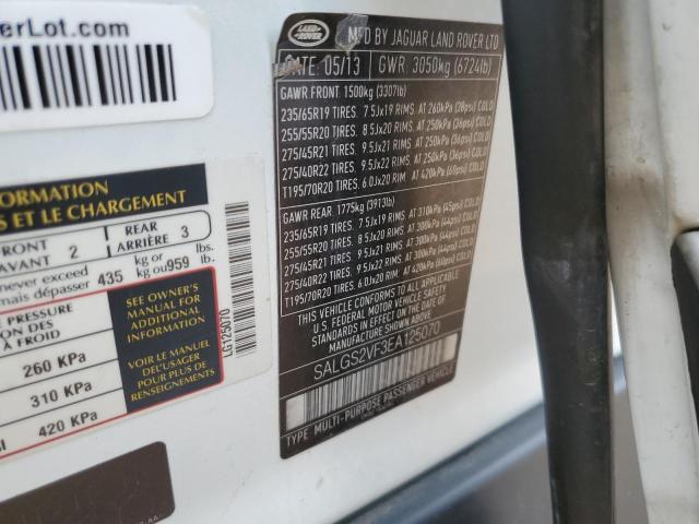 SALGS2VF3EA125070 - 2014 LAND ROVER RANGE ROVE HSE WHITE photo 13