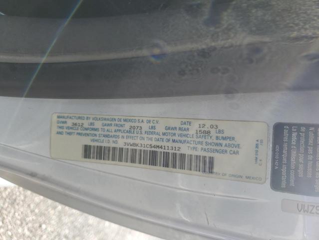 3VWBK31C54M411312 - 2004 VOLKSWAGEN NEW BEETLE GL Արծաթագույն լուսանկար 12