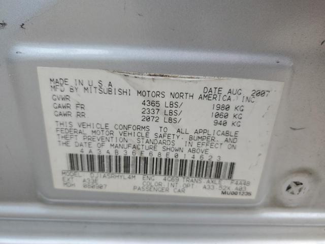 4A3AB36F68E014623 - 2008 MITSUBISHI GALANT ES SILVER photo 12