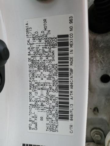 3TMLU4EN4EM140473 - 2014 TOYOTA TACOMA DOUBLE CAB WHITE photo 13