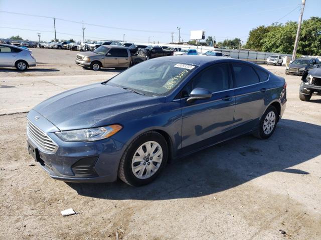 3FA6P0G70KR113965 - 2019 FORD FUSION S BLUE photo 1